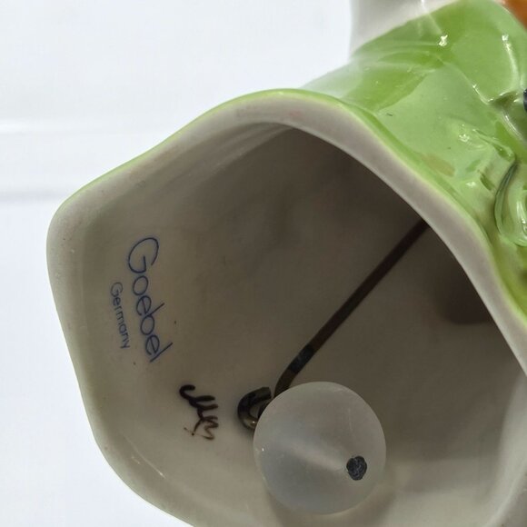 Goebel Hummel Angel Bell Ornament 1994 Green Angel with Clown Nineteenth Edition - Picture 7 of 11